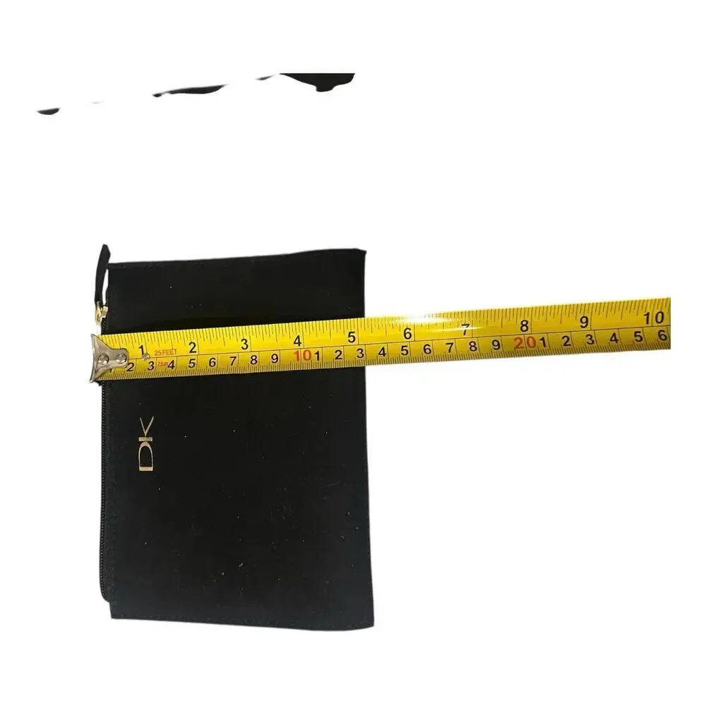 Donna Karan Cosmetics DK Small Folding Pouch Clutch Faux Suede Vegan 5